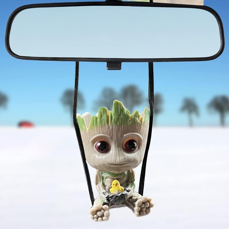 WYJS Car Hanging Accessories,Swing Smile Little Tree Man Car Mirror Hanging Accessories,car Decoration Charm Pendant,Car Mirror Suspension Decoration,car Charm Decoration, Lanyard: Adjustable Length - Image 1